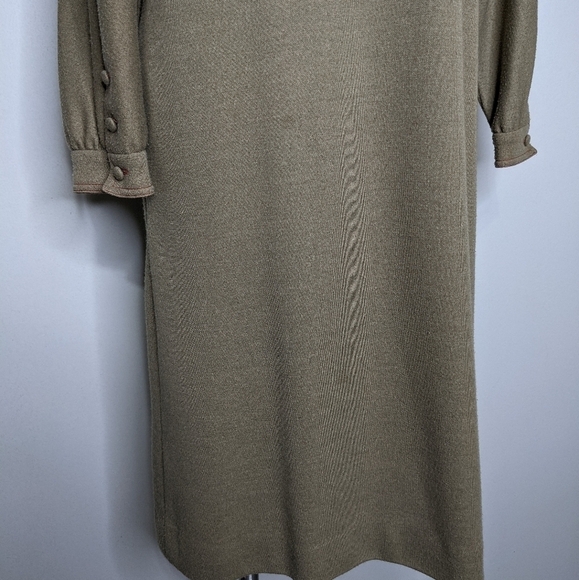 ✨3/$15 Vintage Umba for Parnes Feinstein tan dress 14 - Picture 5 of 7